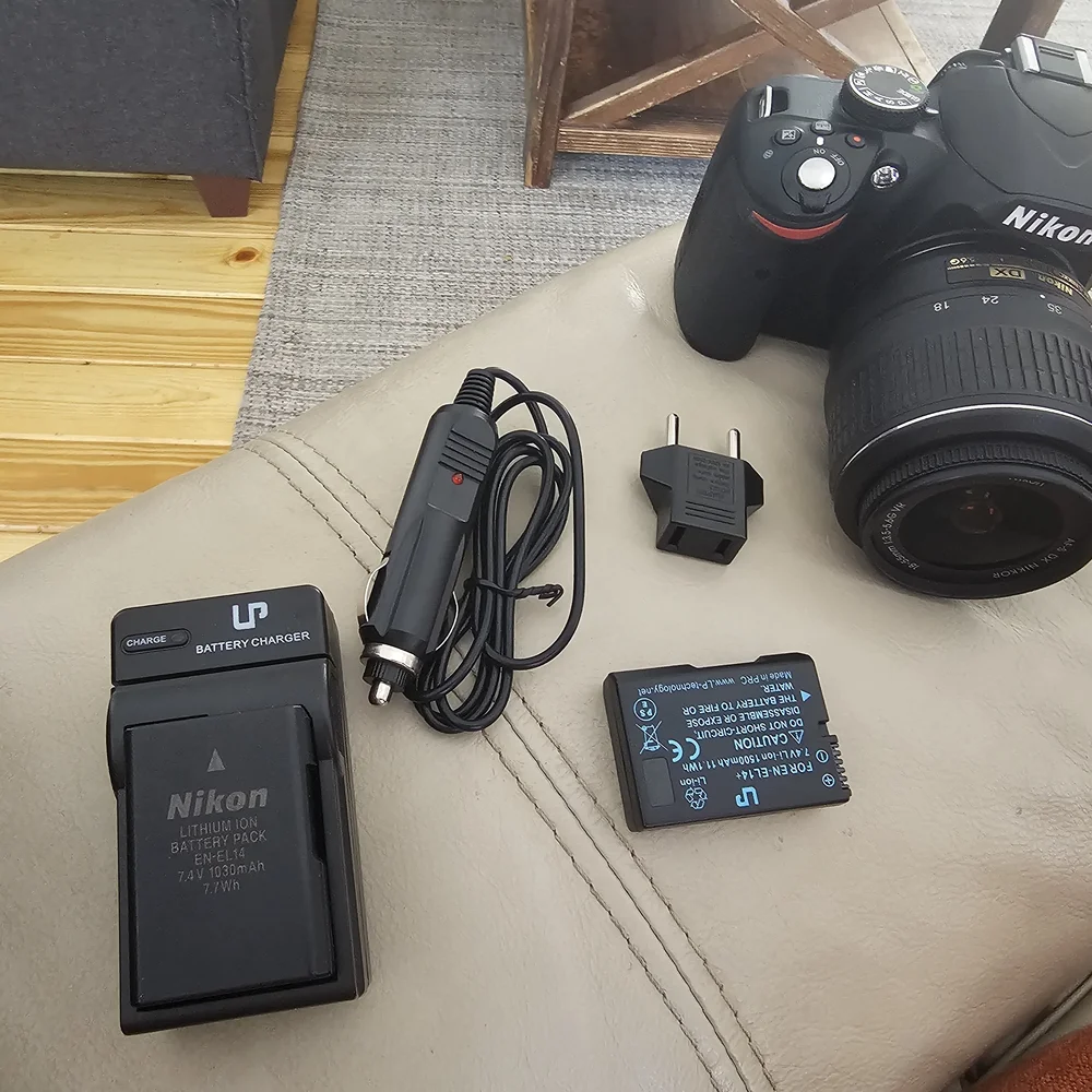 Nikon Black DSLR with Zoom Lens